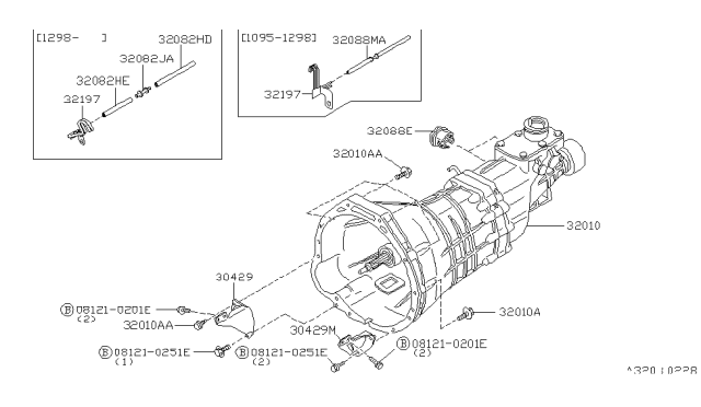 2000 Nissan Pathfinder Manual Transmission, Transaxle & Fitting Diagram 5