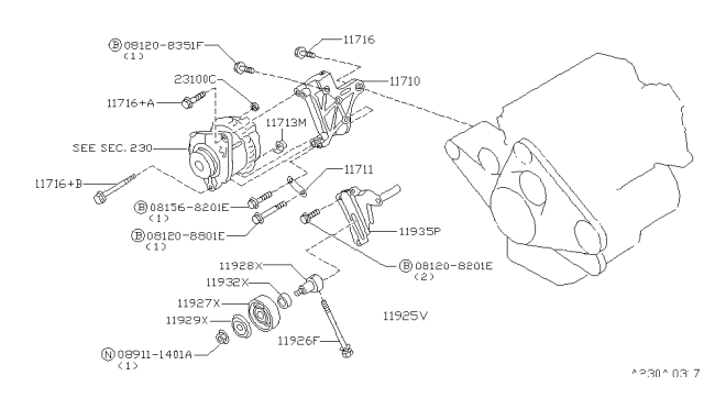 1997 Nissan Pathfinder Alternator Fitting Diagram