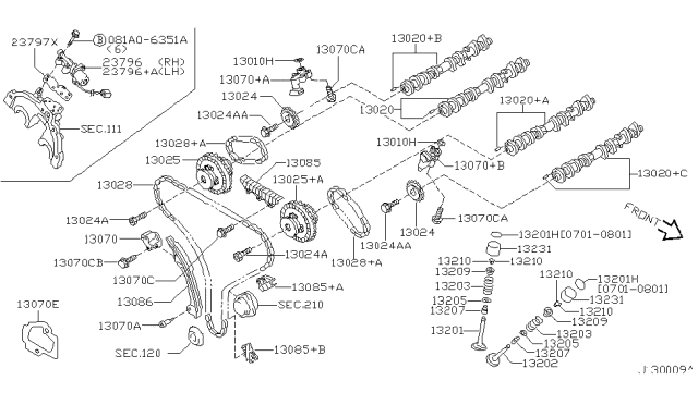 2001 Nissan Pathfinder Chain-CAMSHAFT Diagram for 13028-2Y000