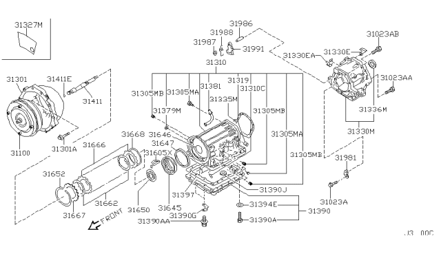 2002 Nissan Pathfinder Torque Converter,Housing & Case Diagram 6