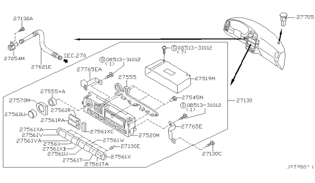 2004 Nissan Pathfinder Control Assembly Diagram for 27510-4W308