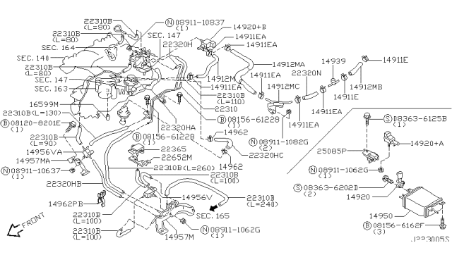 2000 Nissan Pathfinder Engine Control Vacuum Piping Diagram 1
