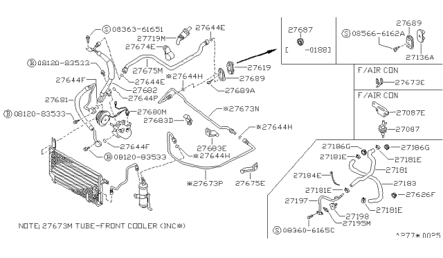1988 Nissan Stanza Bracket-Vacuum Switch Diagram for 27682-D4000