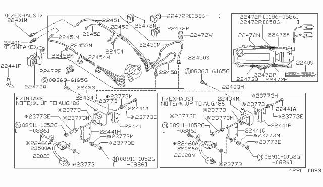 1987 Nissan Stanza Ignition Coil Diagram for 22433-12P11