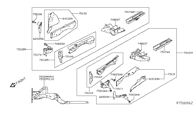 2019 Nissan Murano Connector Assembly-Front Side Member, RH Diagram for G51A6-3JAMA