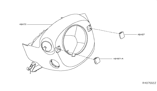 2019 Nissan Murano Cover Set-Steering Column Diagram for 48470-5AA1B