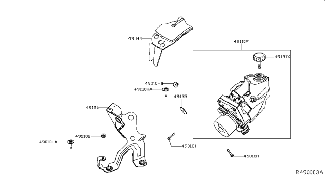 2016 Nissan Murano Pump Assy-Electric Power Steering Diagram for 49110-5AA5A