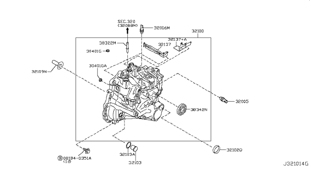 2010 Nissan Altima Transmission Case & Clutch Release Diagram 3