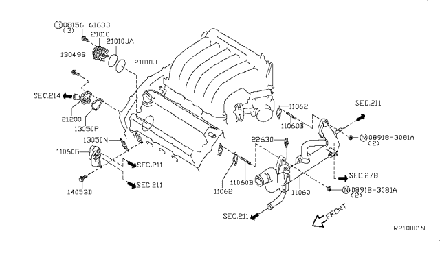 2008 Nissan Altima Water Pump, Cooling Fan & Thermostat Diagram 2