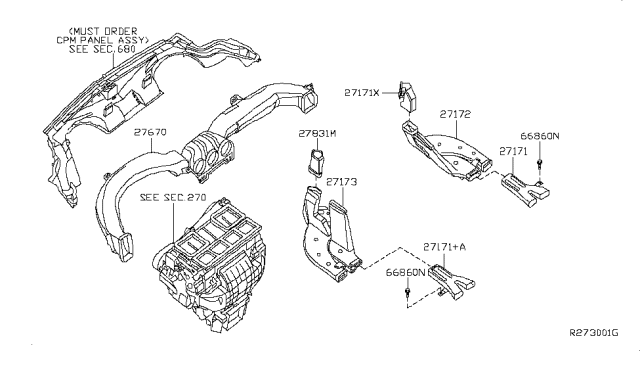 2010 Nissan Altima Nozzle & Duct Diagram 1