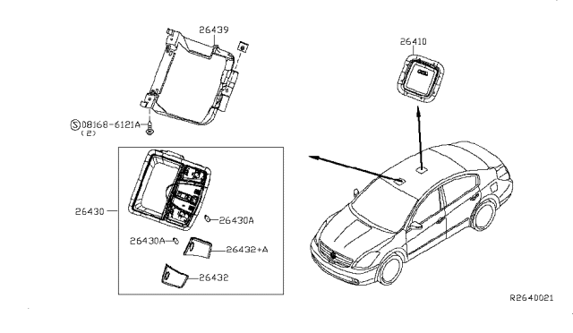 2010 Nissan Altima Lamp Assembly-Map Diagram for 26430-JB02A