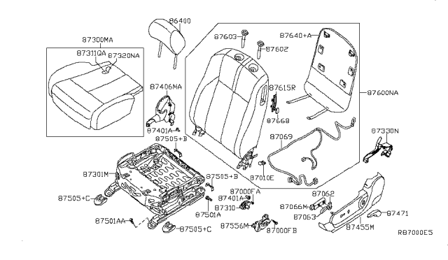 2011 Nissan Altima Cushion Assembly - Front Seat Diagram for 87350-ZX38B