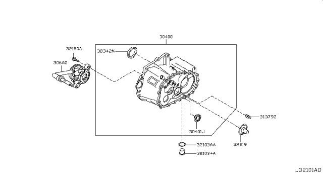 2009 Nissan Altima Transmission Case & Clutch Release Diagram 3