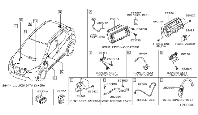 2018 Nissan Kicks Wire-Earth Bonding Diagram for 24085-5RB0A
