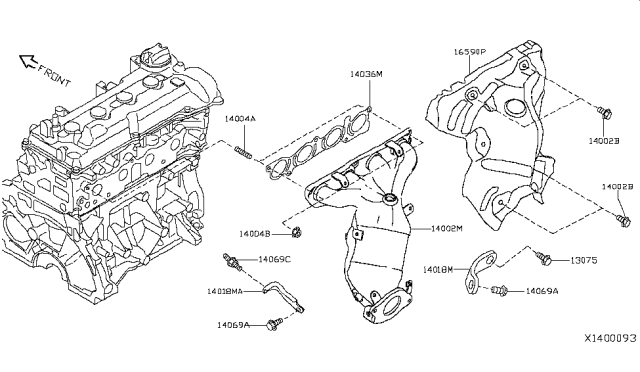 2019 Nissan Kicks Exhaust Manifold With Catalytic Converter Diagram for 140E2-5RM0A