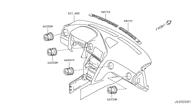 2013 Nissan GT-R Ventilator Diagram