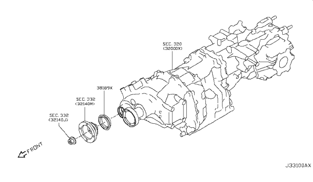 2009 Nissan GT-R Seal-Oil,Drive Pinion Diagram for 38189-JF00A