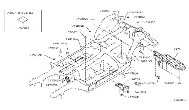 2010 Nissan GT-R Floor Fitting Diagram 4