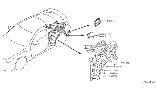 2009 Nissan GT-R Body Side Fitting Diagram 2