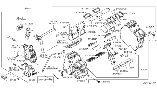 2009 Nissan GT-R Air Mix Actuator Assembly Diagram for 27732-AM610