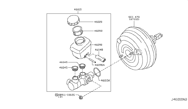 2015 Nissan GT-R Brake Master Cylinder Diagram