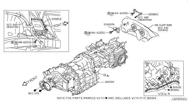 2012 Nissan GT-R Manual Transmission, Transaxle & Fitting Diagram 2