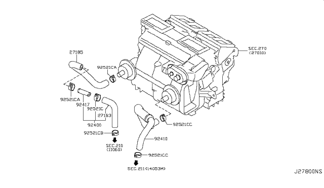 2009 Nissan GT-R Heater Piping Diagram