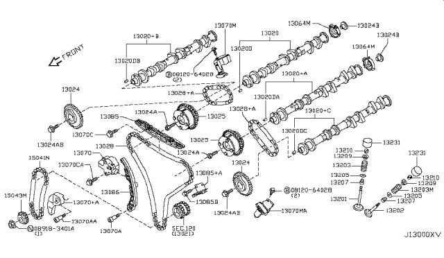 2019 Nissan GT-R Camshaft Assy Diagram for 13020-JF00A
