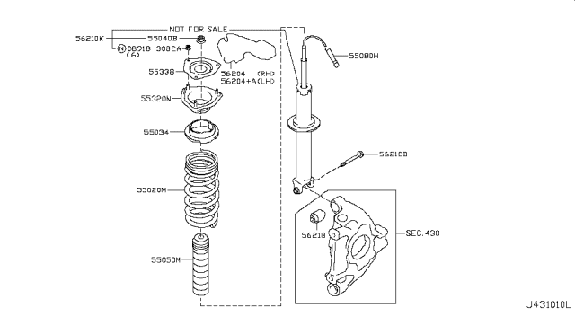2018 Nissan GT-R INSULATOR Assembly-Shock ABSORBER Mounting Diagram for 54320-JF02B