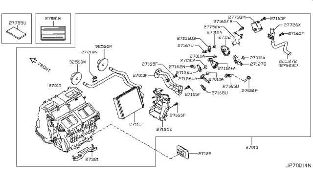 2009 Nissan GT-R Duct Assembly-Foot Diagram for 27126-JK60A