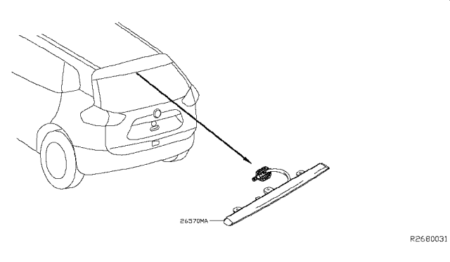 2016 Nissan Rogue Stop Lamp Assembly-High Mounting Diagram for 26590-4BA0A