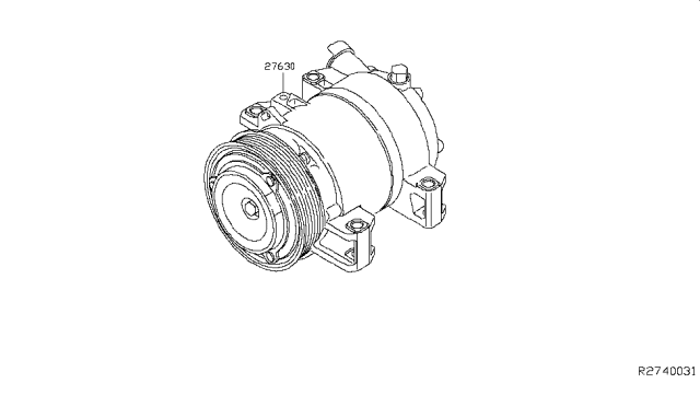 2014 Nissan Rogue Compressor Assy-Cooler Diagram for 92600-4BB2A