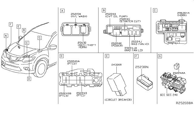 2017 Nissan Rogue Relay Diagram for 25230-7990B