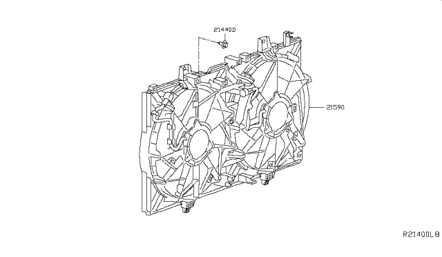 2014 Nissan Rogue Radiator,Shroud & Inverter Cooling Diagram 1