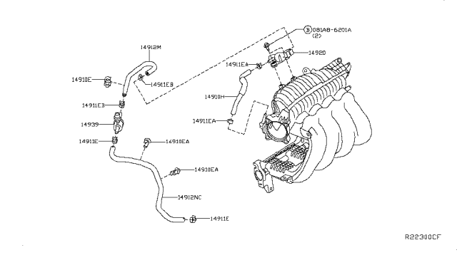 2018 Nissan Rogue Engine Control Vacuum Piping Diagram 4