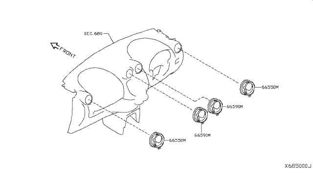 2013 Nissan Versa Ventilator Assy-Side Diagram for 68760-3BA0B