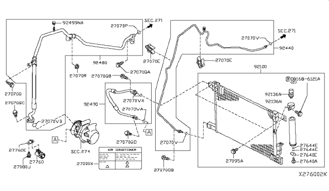 2015 Nissan Versa Condenser,Liquid Tank & Piping Diagram 3