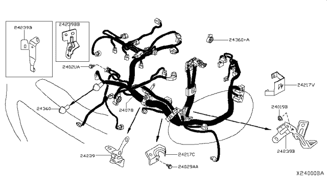 2014 Nissan Versa Harness-EGI Diagram for 24011-9KA2A