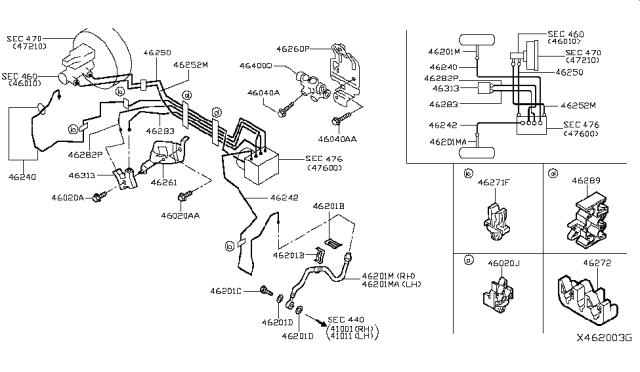 2016 Nissan Versa Tube Assy-Brake,Actuator To Rear Diagram for 46282-3BA2A