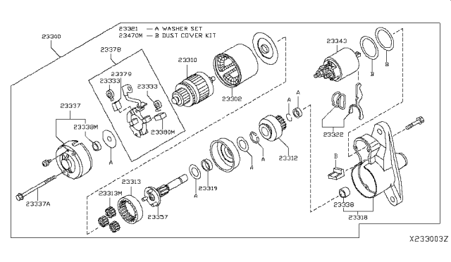 2019 Nissan Versa Case ASY Gear Diagram for 23318-EE000