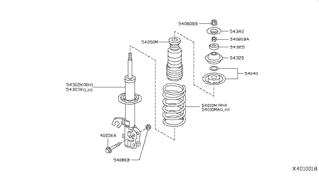 2012 Nissan Versa Spring-Front Diagram for 54010-3AN0C