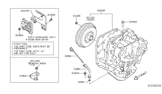 2014 Nissan Versa Auto Transmission,Transaxle & Fitting Diagram 6