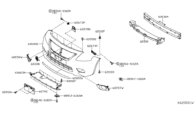 2015 Nissan Versa Finisher-Fog Lamp,RH Diagram for 62256-3BA5A