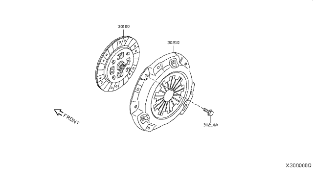 2012 Nissan Versa Clutch Cover,Disc & Release Parts Diagram