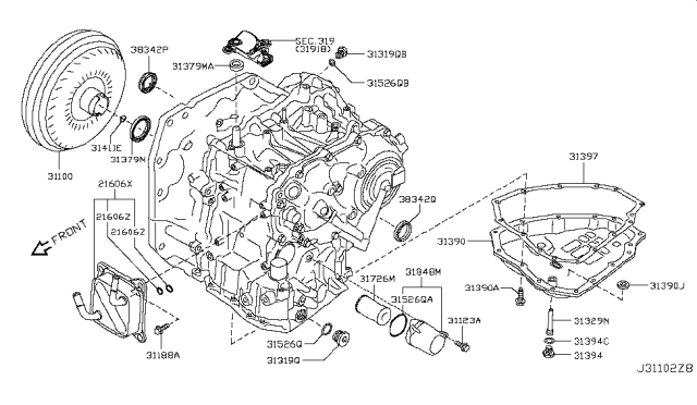 2018 Nissan Versa Converter Assembly-Torque Diagram for 31100-3JX4A