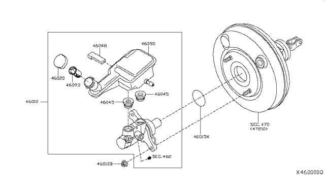 2012 Nissan Versa Cylinder Assy-Brake Master Diagram for D6010-3BA6A