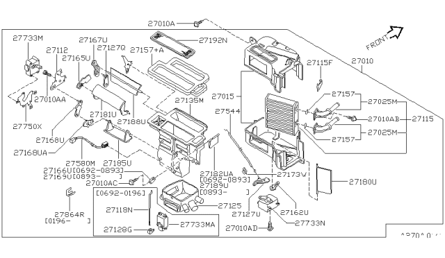 1997 Nissan Altima Heater & Blower Unit Diagram 4