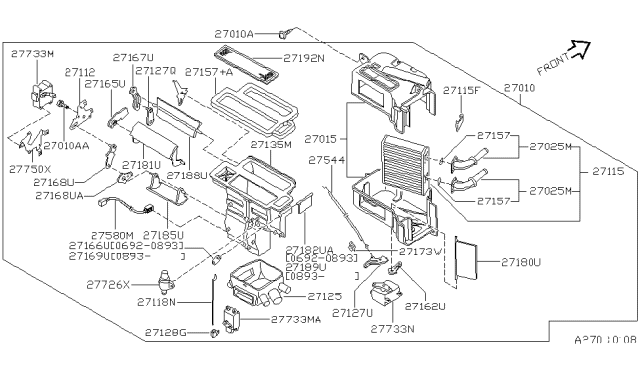 1997 Nissan Altima Heater & Blower Unit Diagram 3