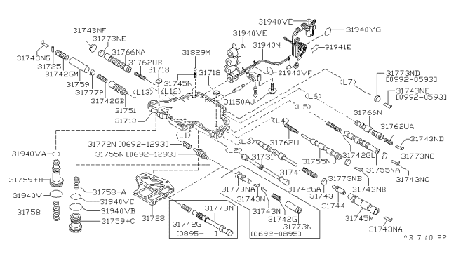 1996 Nissan Altima Oil Strainer Assembly Diagram for 31728-80X04