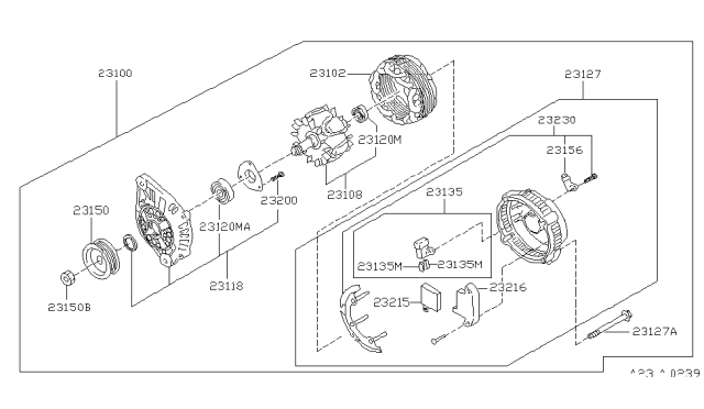 1995 Nissan Stanza Terminal Assembly-B Diagram for 23156-0M800
